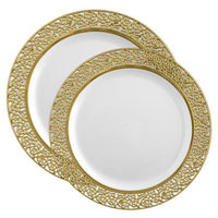 inspiration collection gold lace plastic plates