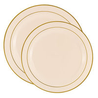ivory with gold rim bulk plates package