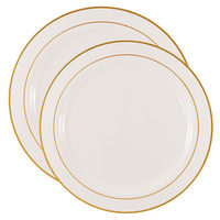 white with gold rim bulk plates package
