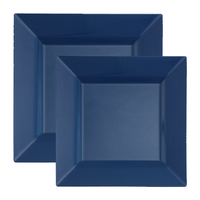 square blue plastic bulk party set