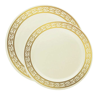 Premium Ivory with Gold Rim Plate Combo