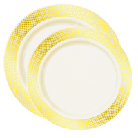 Crystal Ivory with Gold Rim Plate Combo