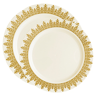 Ornament Ivory with Gold Rim Combo