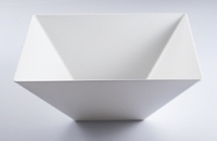 Disposable White Disposable Square Plastic 96 oz Serving Bowl - Posh Party Supplies