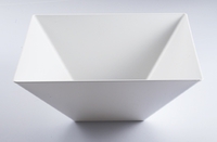 White Disposable Square Plastic 128 oz Serving Bowl - Posh Party Supplies