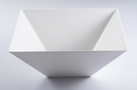 Disposable White Disposable Square Plastic 128 oz Serving Bowl - Posh Party Supplies