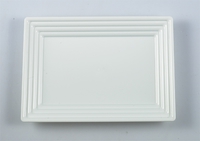 Disposable White 9" x 13" Plastic Serving Tray - Posh Party Supplies