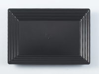 Disposable Black 9" x 13" Plastic Serving Trays - Posh Party Supplies
