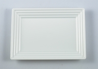 Disposable Disposable White 11" x 16" Plastic Serving Tray - Posh Party Supplies