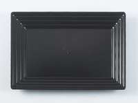 Disposable Disposable Black Plastic Serving 11" x 16" Tray - Posh Party Supplies