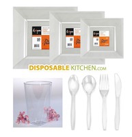 The Kaya Collection Disposable Square Delux Party Package for 120