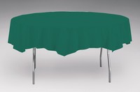 Disposable Hunter Green Round Paper 82 Inch Table Covers - Posh Party Supplies