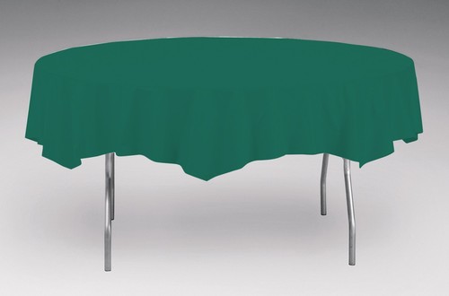 Disposable Hunter Green Round Paper 82 Inch Table Covers - Posh Party Supplies