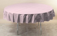 Disposable Classic Pink Round Paper 82 Inch Table Covers - Posh Party Supplies