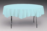 Disposable Pastel Blue Round Paper 82 Inch Table Covers - Posh Party Supplies