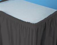 Disposable Black Plastic 21.5' Table Skirts - Posh Party Supplies