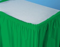 Disposable Emerald Green Plastic 21.5' Table Skirts  - Posh Party Supplies