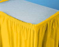 Disposable School Bus Yellow Plastic 21.5' Table Skirt  - Posh Party Supplies