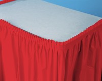 Disposable Classic Red Plastic 21.5' Table Skirts  - Posh Party Supplies