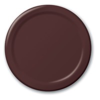 Disposable Brown 6.75" Paper Dessert Plates - Posh Party Supplies