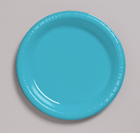 Disposable Bermuda Blue 6.75" Plastic Dinner Plates  - Posh Party Supplies