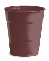 Disposable Brown 12 Oz. Solid Plastic Cups - Posh Party Supplies