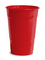Classic Red 16 Oz. Solid Plastic Cups - Posh Party Supplies