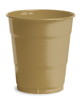 Glittering Gold 12 Oz. Plastic Cups - Posh Party Supplies