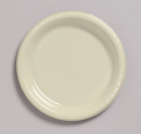 Discounted Ivory Plastic 10.25" Dinner Plates  - Posh Party Supplies