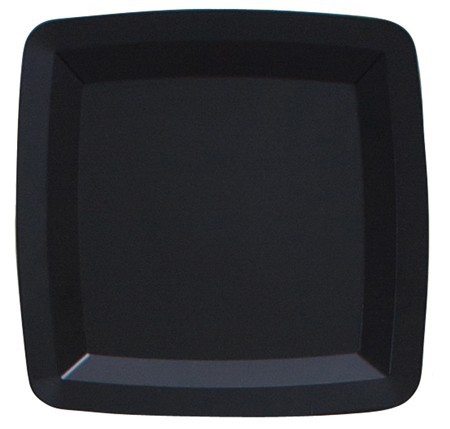 Elegant Black Disposable 16"x 16" Plastic Trays - www.poshpartysupplies.com