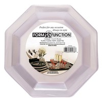 Elegant Clear 10.25" Octagonal Plastic Dinner Plates - www.poshpartysupplies.com