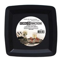 Elegant Black Disposable 10.25" Square Plastic Dinner Plates  - www.poshpartysupplies.com