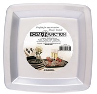 Elegant Clear 10.25" Square Plastic Banquet Plates  - www.poshpartysupplies.com