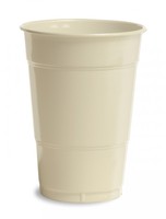 Ivory 16 Oz. Solid Plastic Cups - Posh Party Supplies