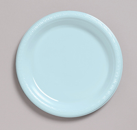 Discounted Pastel Blue 8.75" Plastic Dinner Plates  - Posh Party Supplies