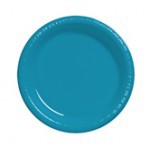 Discounted Turquoise Plastic 10.25" Dinner Plates  - Posh Party Supplies