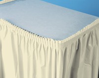Disposable Ivory Plastic 14' Tableskirts - Posh Party Supplies