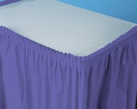 Disposable Purple Plastic 14' Table skirt  - Posh Party Supplies