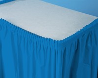 Disposable True Blue Plastic 14' Table skirt  - Posh Party Supplies