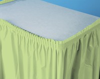 Disposable Pistachio Plastic 14' Tableskirts - Posh Party Supplies