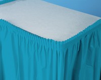 Disposable Turquoise Plastic 14' Tableskirts - Posh Party Supplies