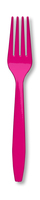 Disposable Hot Magenta Plastic Forks - Posh Party Supplies