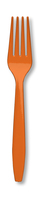 Disposable Sunkissed Orange Plastic Forks - Posh Party Supplies