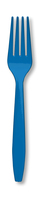 Disposable True Blue Plastic Forks - Posh Party Supplies