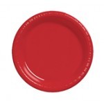 Classic Red 7" Plastic Dessert Plates -  Posh Party Supplies
