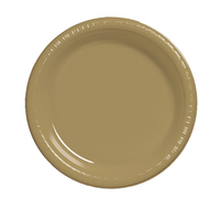 Discounted Glittering Gold 10.25" Plastic Dinner Plates  - Posh Party Supplies