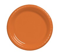 Discounted Sunkissed Orange 10.25" Plastic Dinner Plates  - Posh Party Supplies