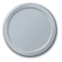 Disposable Shimmering Silver Paper Dinner Plates - Posh Party Supplies