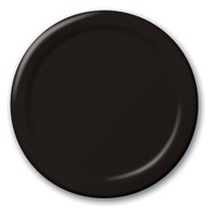 Disposable Black Disposable 10.25" Paper Dinner Plates - Posh Party Supplies