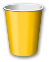 School Bus Yellow 9 oz Paper Hot Cups- Posh Party Supplies